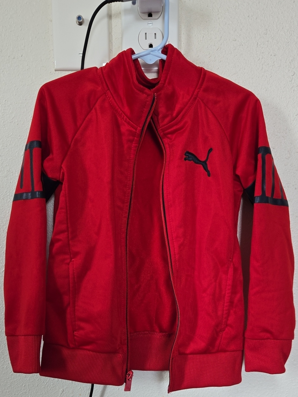 Puma Red Track Jacket with Black Logo